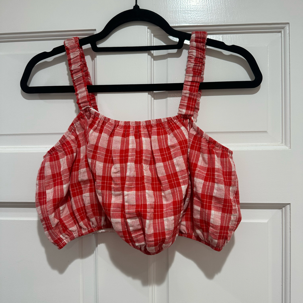 Boutique plaid red top